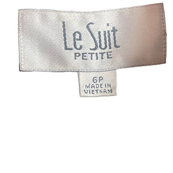 Le Suit Petite Women's Tailored Blazer 6P Tan Cream Sparkle One-Button Jacket - Picture 5 of 5